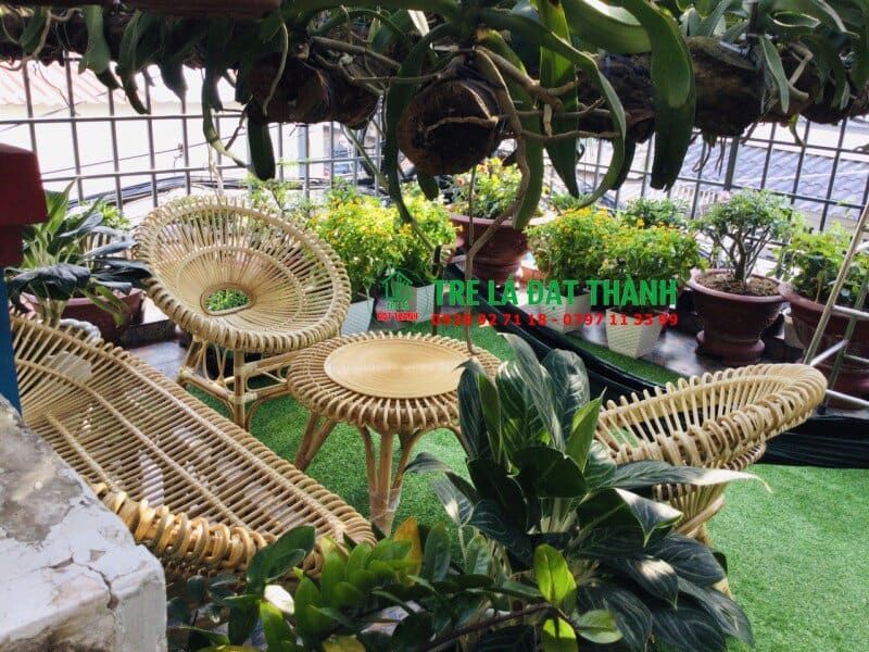 Bàn Ghế Mây Ban Công - BGMBC002